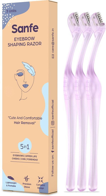 Sanfe Eyebrow Shaping Razor - Pack of 3 | Smooth & Painless Women's Shaving Razo, Women(Pack of 3)