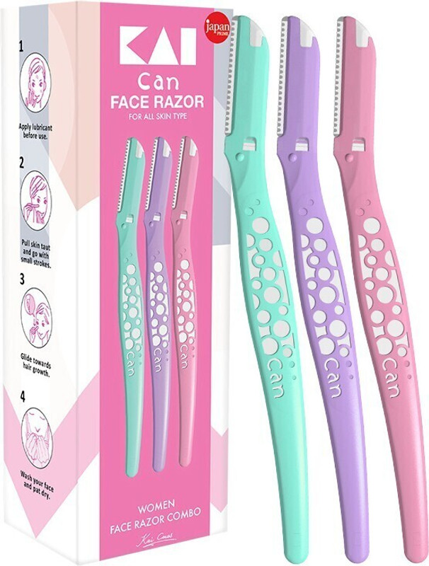 Kai Can Bubble Face Razor for Women with Dual Coated Stainless Steel Blade, Women(Pack of 3)