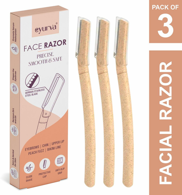 eyurva 3 Pcs eyebrow & face razor for painfree facial hair removal, Women(Pack of 3)