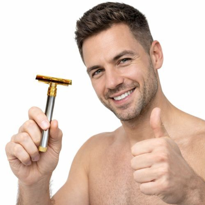THEARMORYKING Premium Brass Safety Razor for Men | Double Edge Manual Shaving Razor, Men