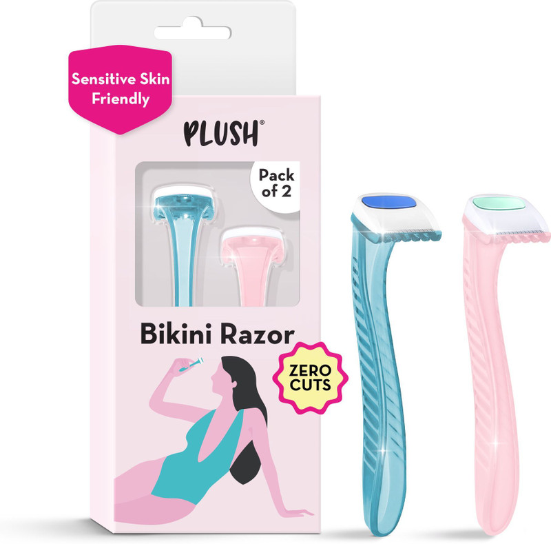 PLUSH Razor, Single blade - Reusable Safe Hair Removal For Bikini Line, Women(Pack of 2)