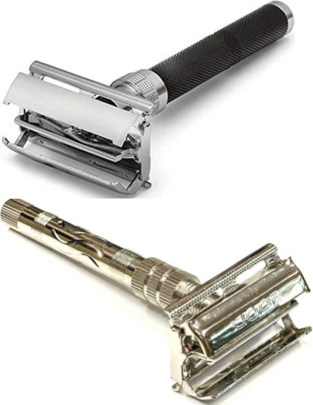 Loyalmart Double Edge Brass Premium Quality Shaving Razor Butterfly Open Mechanism SR5, Men(Pack of 2)