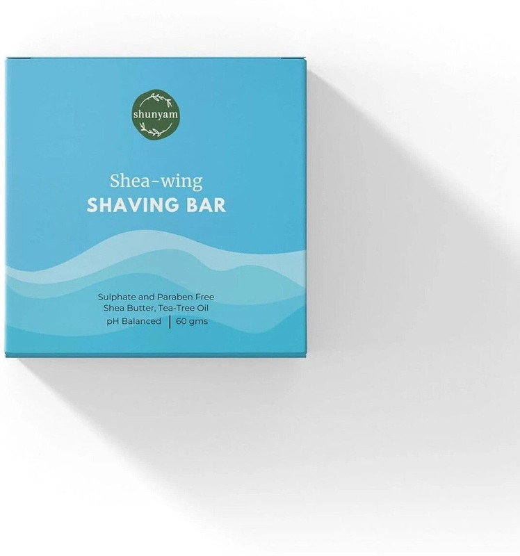 Shunyam Shea Butter Shaving Bar | Natural Shaving Bar | 60g with Travel Friendly Tin Shaving Soap(60 g)