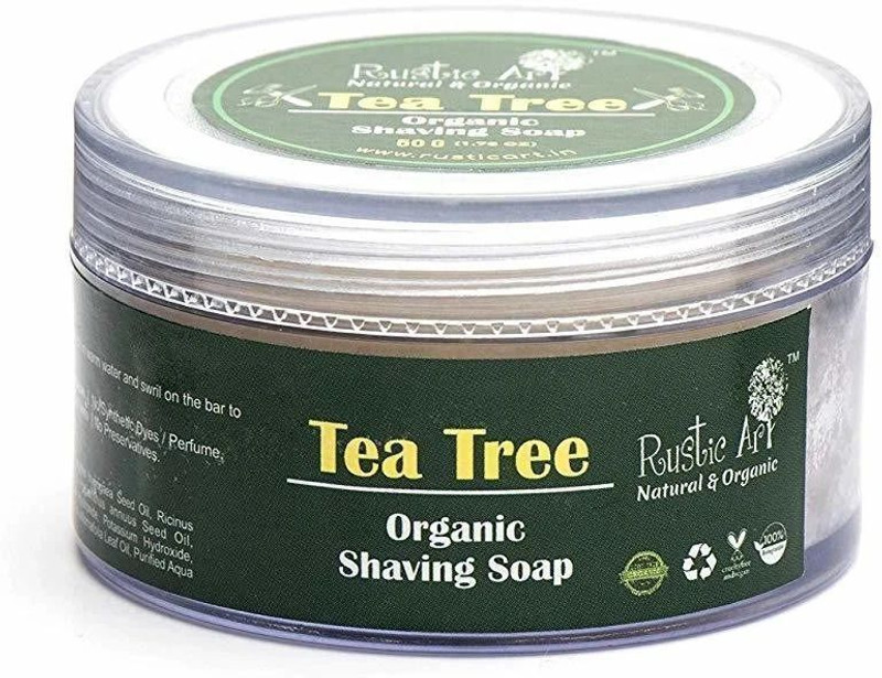 RUSTIC ART Tea Tree Shaving Soap Shaving Soap(50 g)