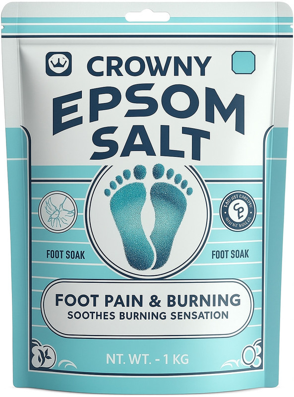 Crowny Epsom Bath Salt Crystal And Bath, For Muscle Relief, Relieves Aches & Pain Shaving Soap(1 kg)