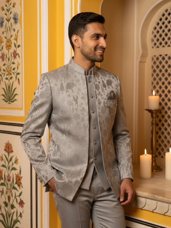 Jompers Self Design Sherwani