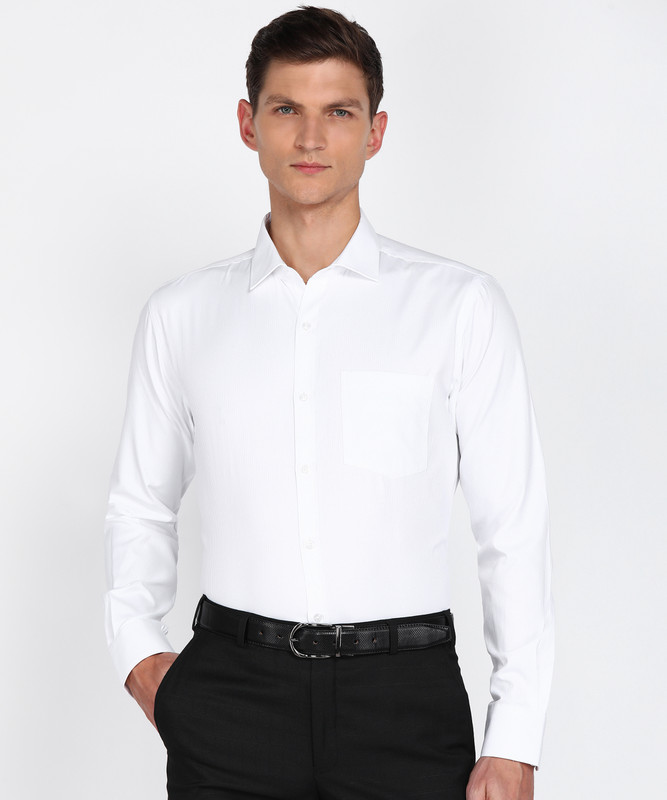 PARK AVENUE Men Solid Formal White Shirt