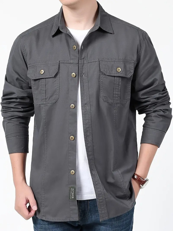sti Men Solid Casual Grey Shirt