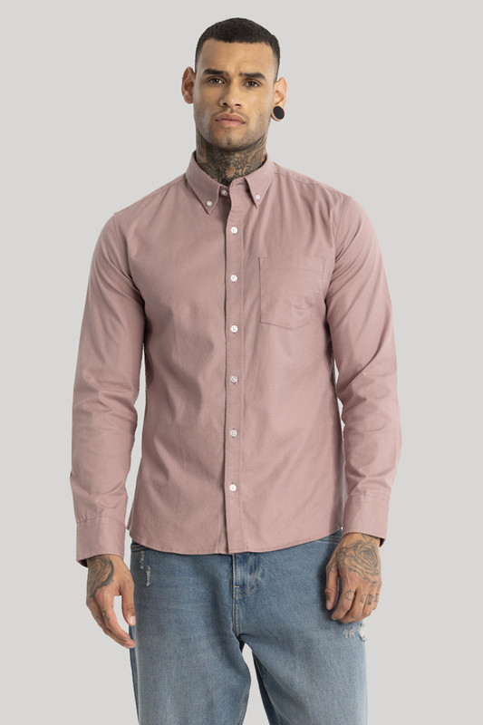 Snitch Men Solid Casual Purple Shirt