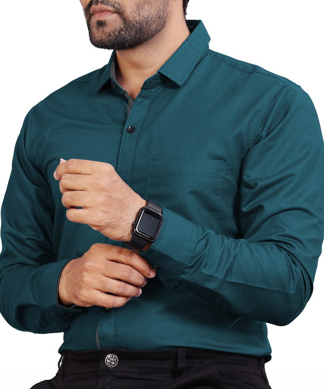 METRONAUT Men Solid Formal Dark Blue Shirt