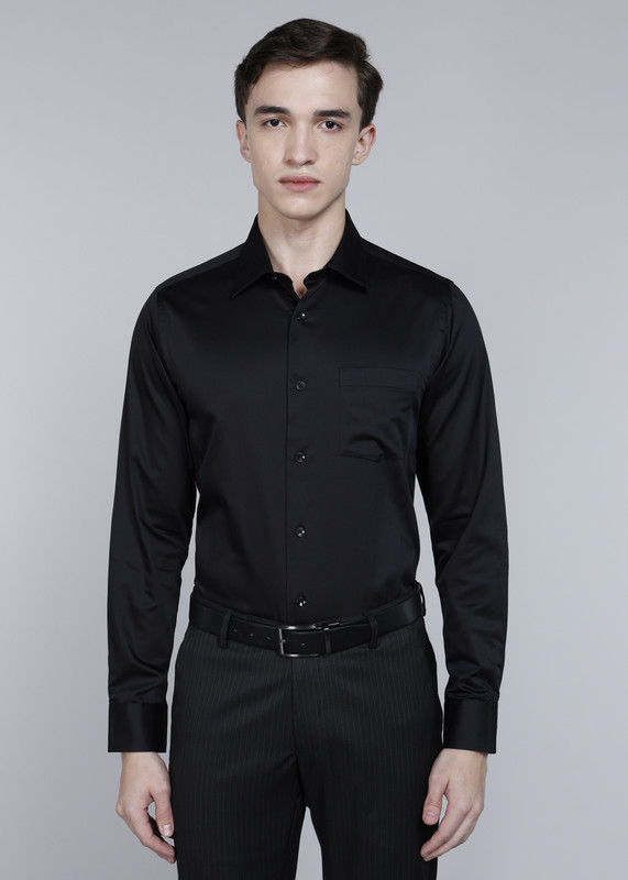 Blackberrys Men Solid Formal Black Shirt