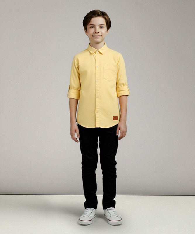 KILLER Boys Solid Casual Yellow Shirt