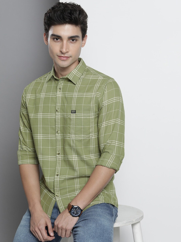 The Indian Garage Co. Men Checkered Casual Green Shirt - 74% off at DetectaDeal