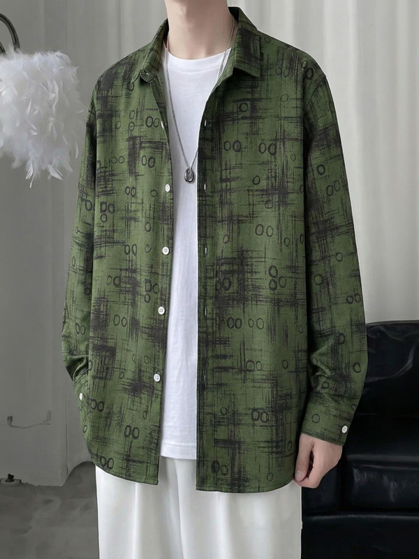 Try This Men Color Block Casual Green, Multicolor Shirt