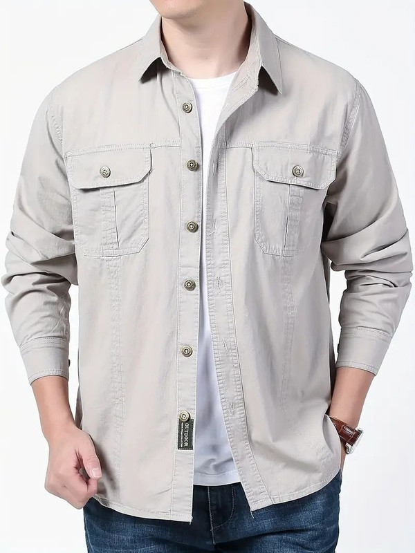 sti Men Washed Casual Silver Shirt