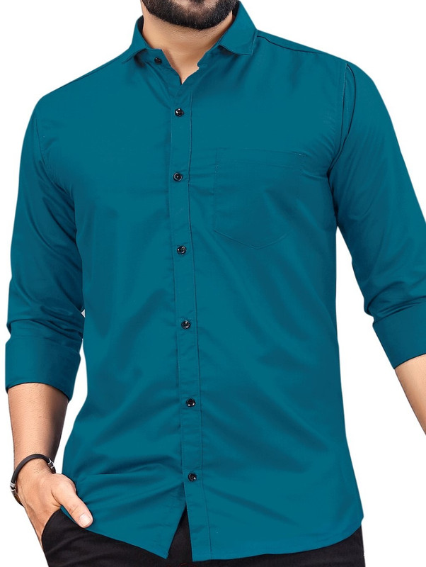 NIVICK Men Solid Formal Dark Blue Shirt