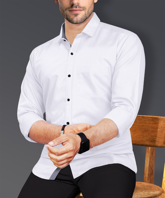 VeBNoR Men Solid Casual White Shirt - 66% off at DetectaDeal