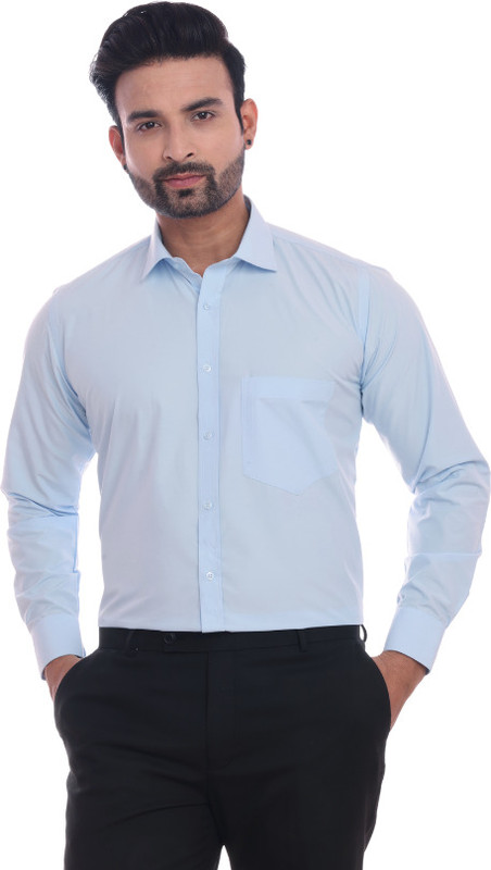 Colours 'n' Collars Men Solid Formal Blue Shirt