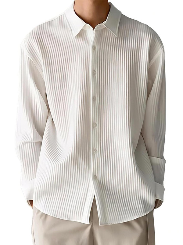 METRONAUT Men Striped Casual White Shirt