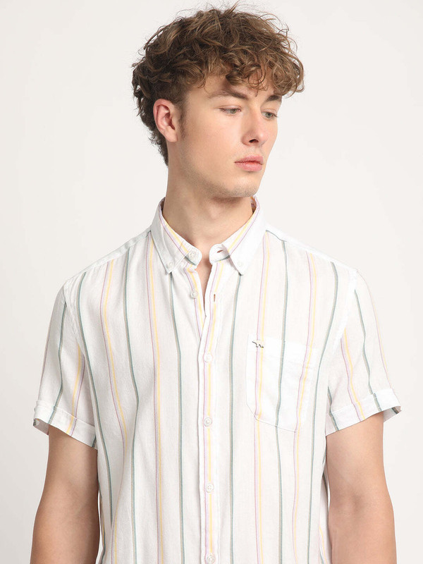 THE BEAR HOUSE Men Striped Casual Multicolor Shirt