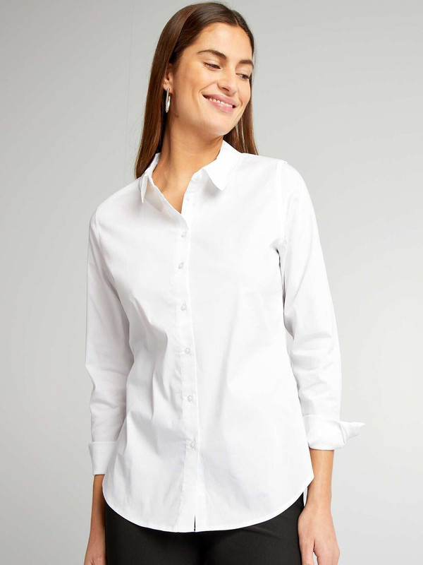 Coesica Women Solid Casual White Shirt