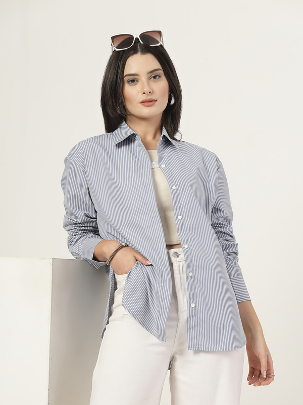 Style Quotient Women Regular Fit Striped Casual Shirt