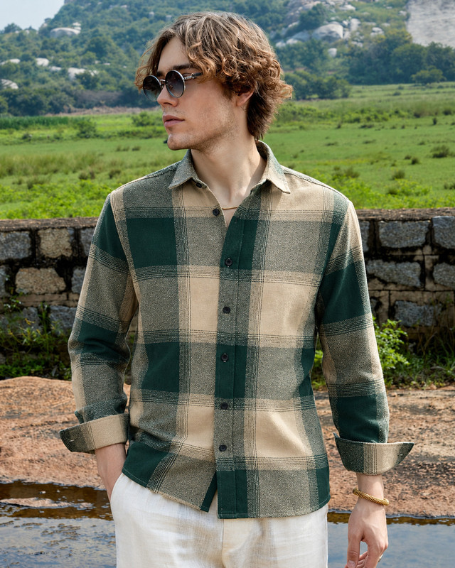 HERE&NOW Men Checkered Casual Multicolor Shirt