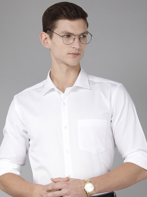 PARK AVENUE Men Self Design Formal White Shirt
