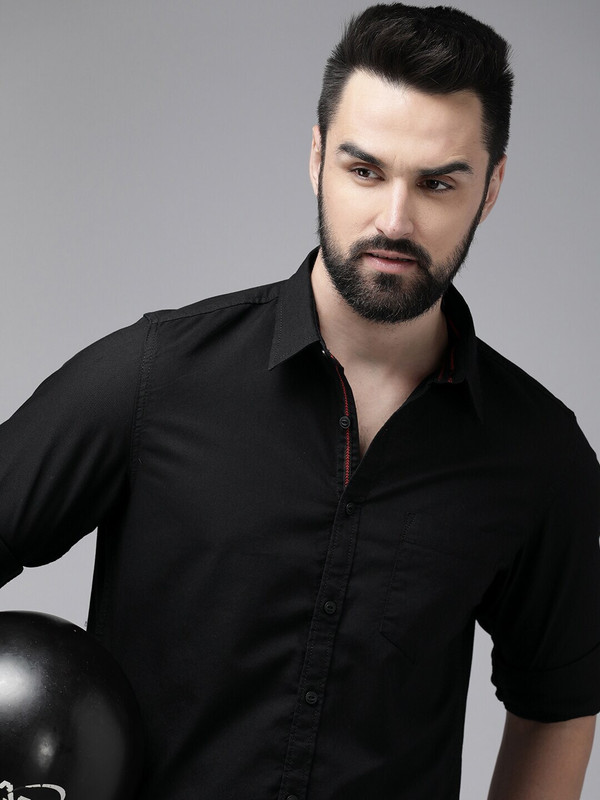 Roadster Men Solid Casual Black Shirt - 74% off at DetectaDeal