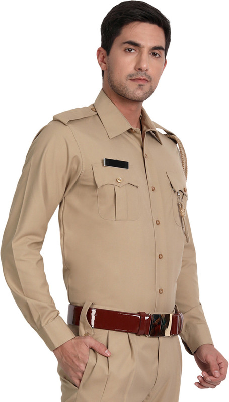 Uniformer Men & Women Solid Formal Khaki Shirt