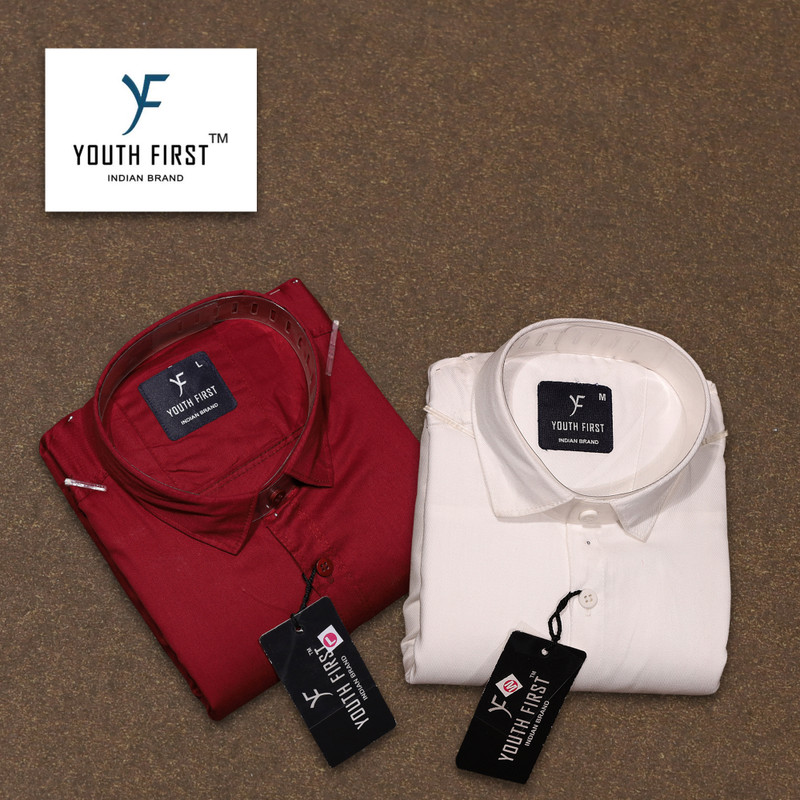 youth first Men Solid Casual Multicolor Shirt(Pack of 2)