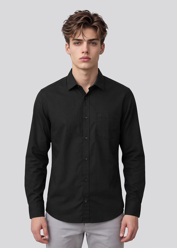 KILLER Men Solid Casual Black Shirt
