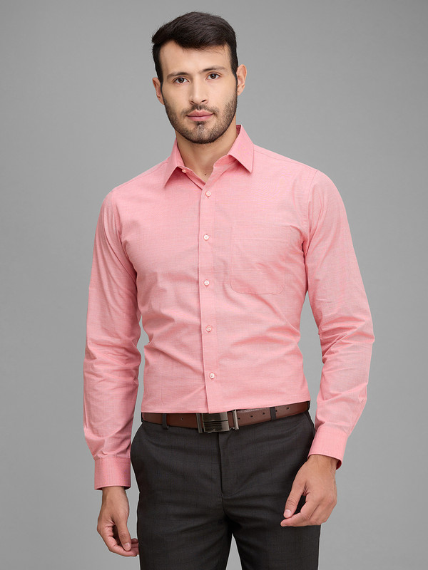 Raymond Men Solid Formal Red Shirt