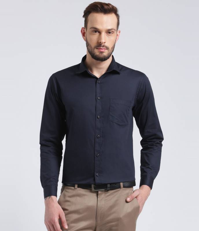 Being Fab Men's Solid Formal Blue Shirt