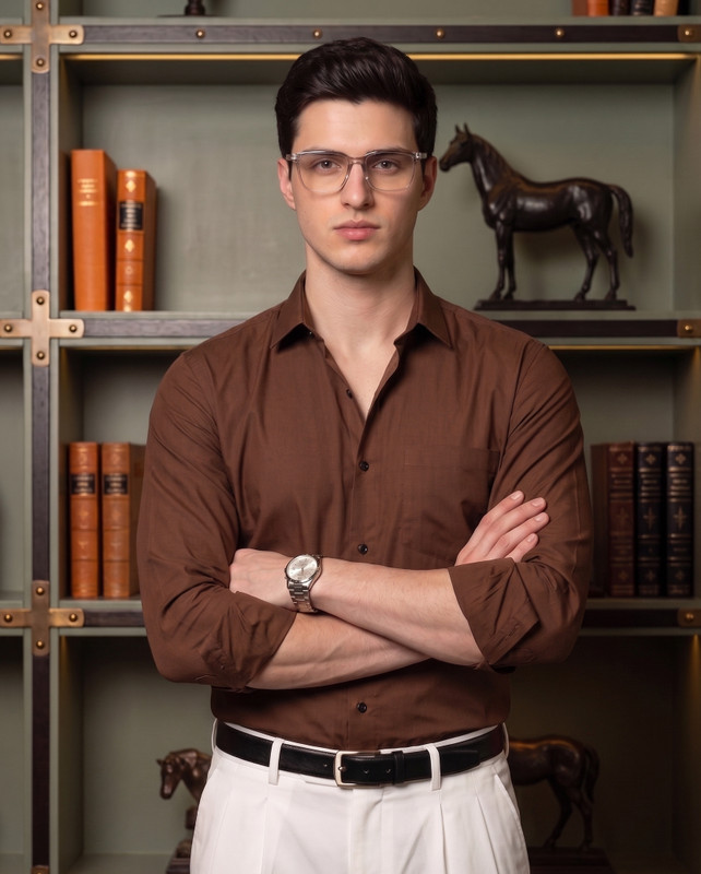 FIBERMILL Men Solid Formal Brown Shirt