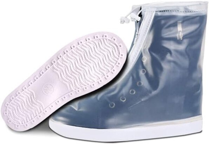 KVVTRADES Rain Boots Shoe Covers Waterproof for Men Women Silicone WHITE Boots Shoe Cover(XXL Pack of 1)