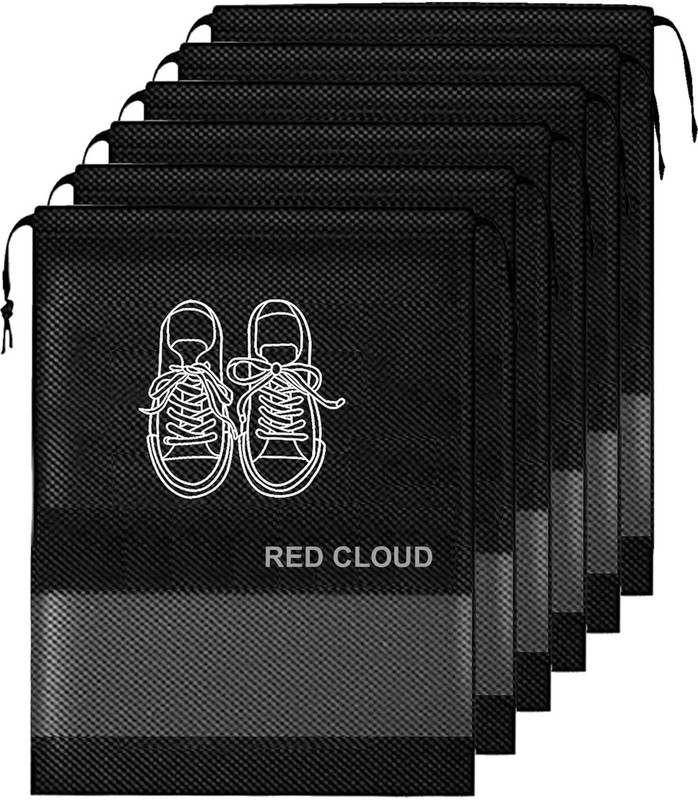 VAIDRAJ Shoe3 Cover/String Bag Organizer Polyester, Plastic BLACK Boots Shoe Cover, Flat Shoe Cover, High Ankle Shoe Cover, Toes Shoe Cover(43 x 30 Cm Pack of 6)