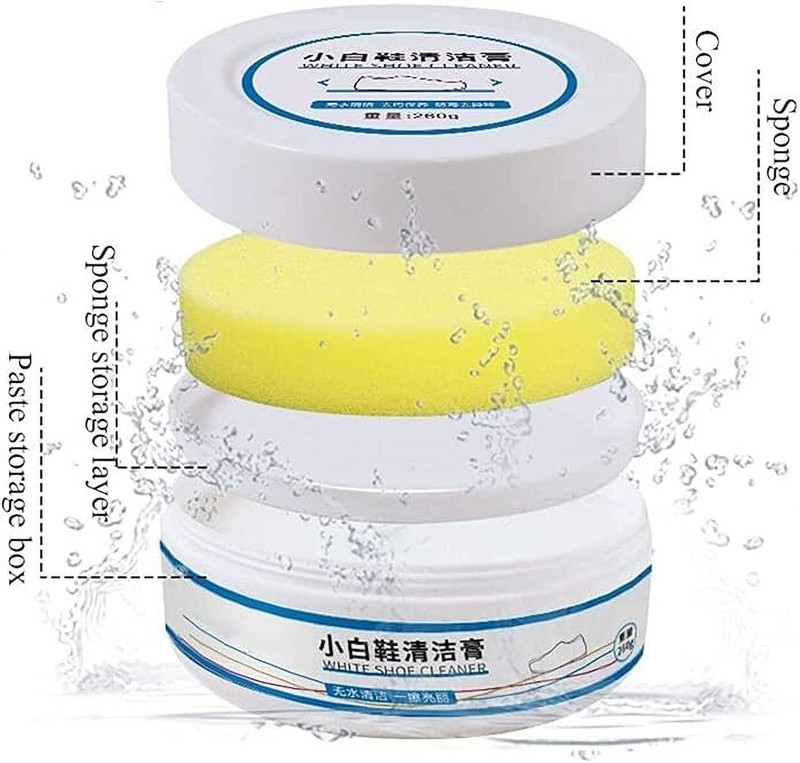 JERAMVILA White Shoe Cleaning Cream | Stain Remover & Whitening for Shoes & Leather –260GM Headlight Cleaning Kit(260 ml)