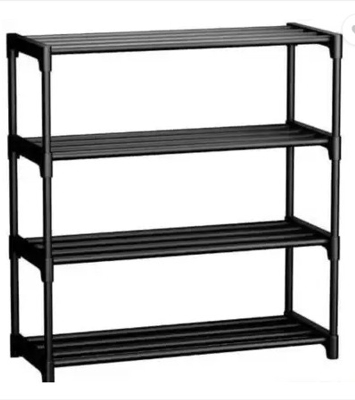 onpoint 4 LAYER PLASTIC Durable and Multipurpose Shoe Rack Plastic PVC Collapsible Wardrobe(Finish Color - 4 Layer Black, DIY(Do-It-Yourself)) - 82% off at DetectaDeal