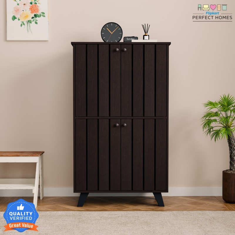 Flipkart Perfect Homes Cole Engineered Wood Shoe Rack(Melamine Chocolate Wenge, 6 Shelves, Knock Down)