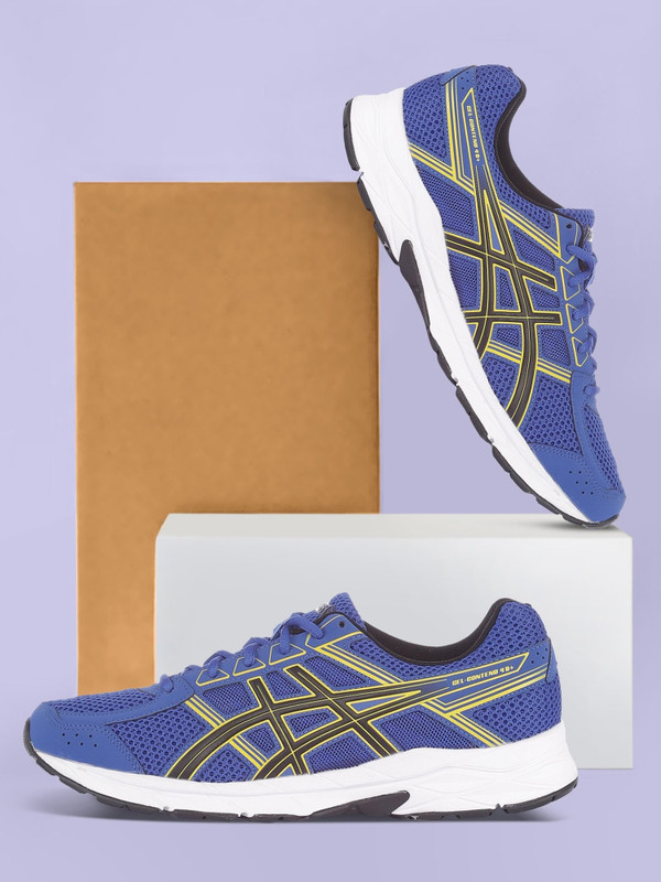 Asics GEL-CONTEND 4B+ Running Shoes For Men(Blue , 10)
