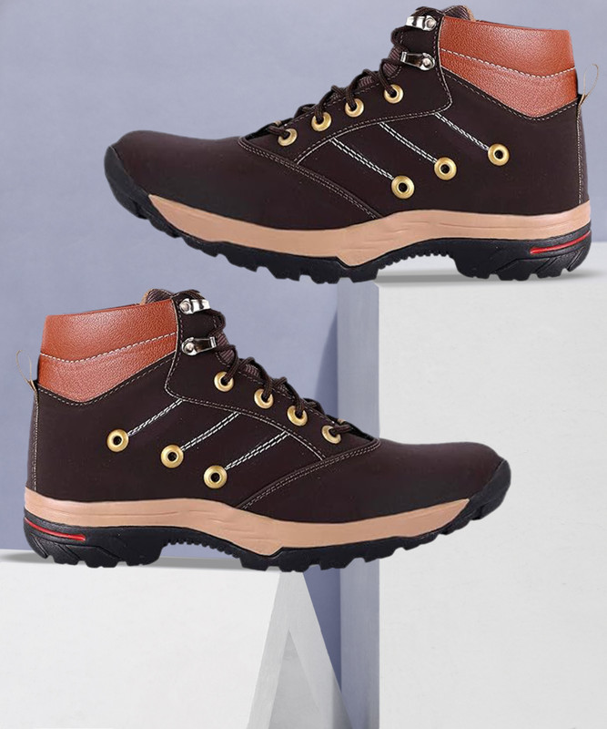 lejano High Tops For Men(Brown, Tan, Black , 8)