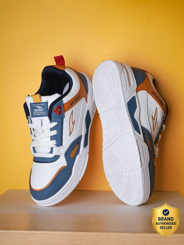 asian Men’s Tango-01 Sneakers WHT SLATE MUSTARD