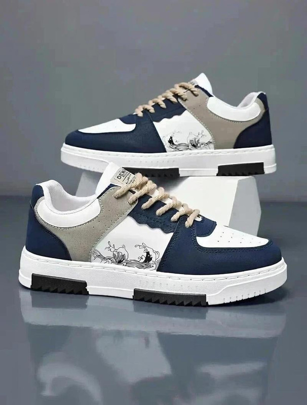 Echor Casual White Sneakers for Men Sneakers For Men(White, Blue , 9)