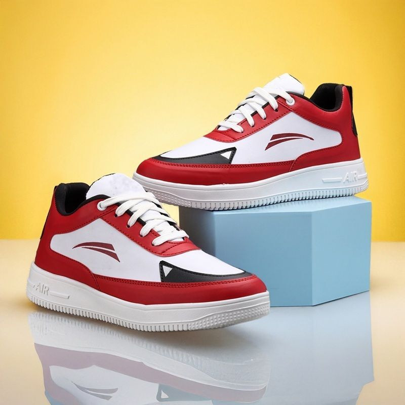 VIZYTRIC Sneakers For Men(Red, White , 7)
