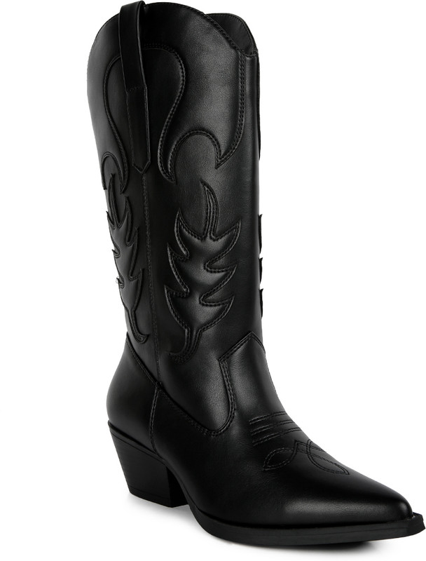 London Rag Women Embroidered Block Heel Cowboy Boots Boots For Women