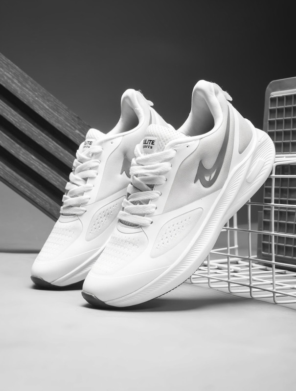 TRULITE Guided-10 Lightweight Gym Training Running comfortable sports Running Shoes For Men(White, Grey , 8)