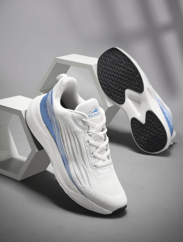 TURNX lightweight Gym Training Running comfortable sports Running Shoes For Men(White, Blue , 10)