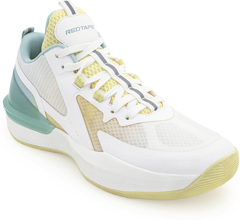 RED TAPE Cultured Round-Toe Shape & Cushioning Basketball Shoes For Men(White, Multicolor , 6)