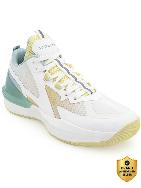 RED TAPE Basketball Shoes for Men | Cultured Round-Toe Shape & Cushioning Basketball Shoes For Men(White, Multicolor , 8)